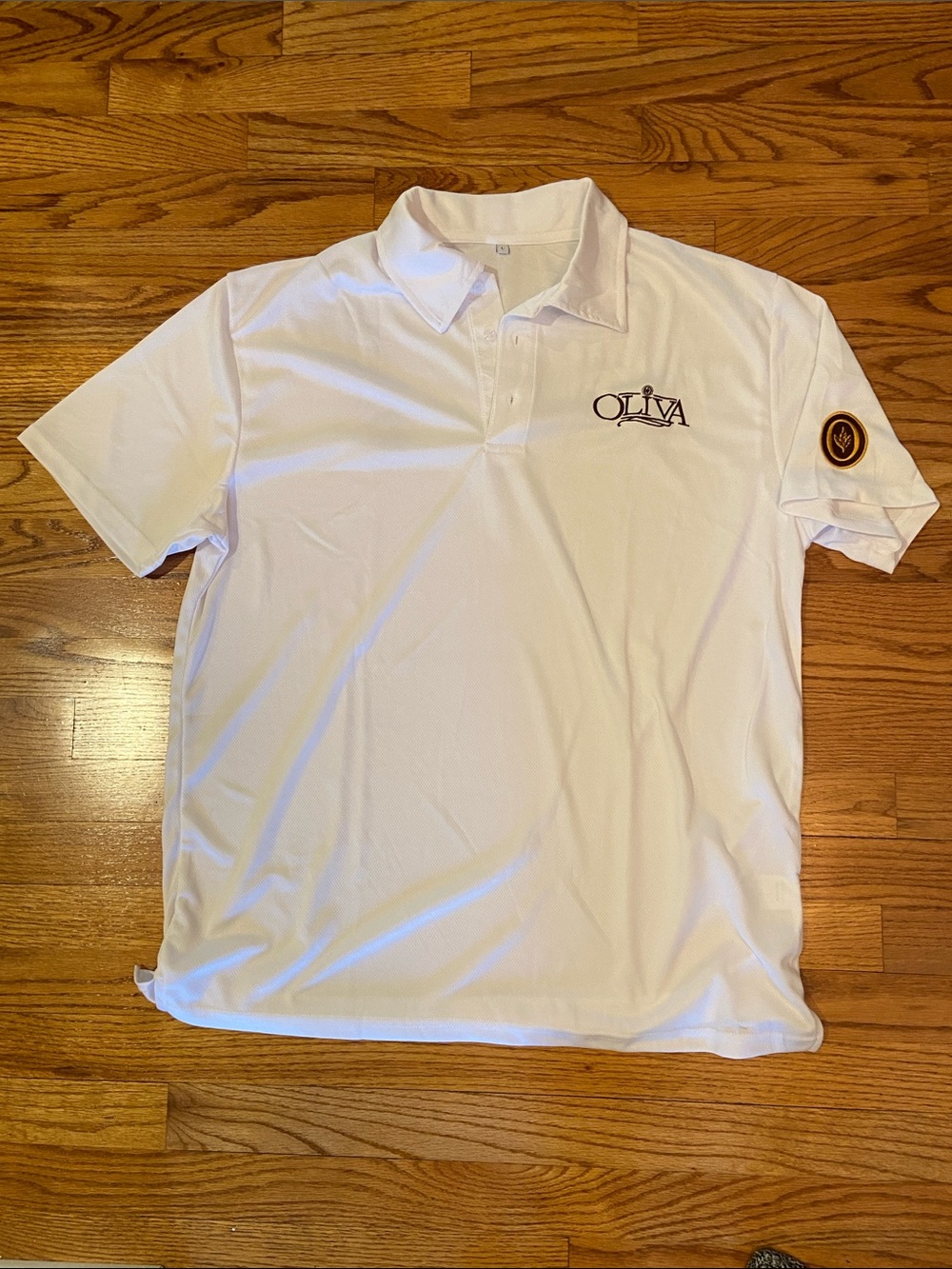 Oliva cigar Men’s White dry fit Polo Shirt large new wot